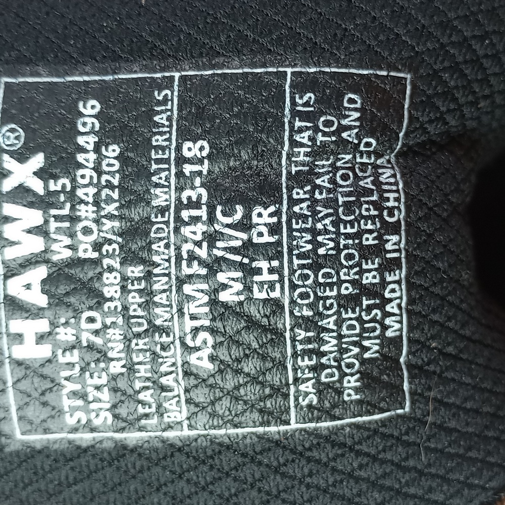 Hawx Men's 6" Enforcer Work Boots- Composite Toe Size 7D - Picture 4 of 8